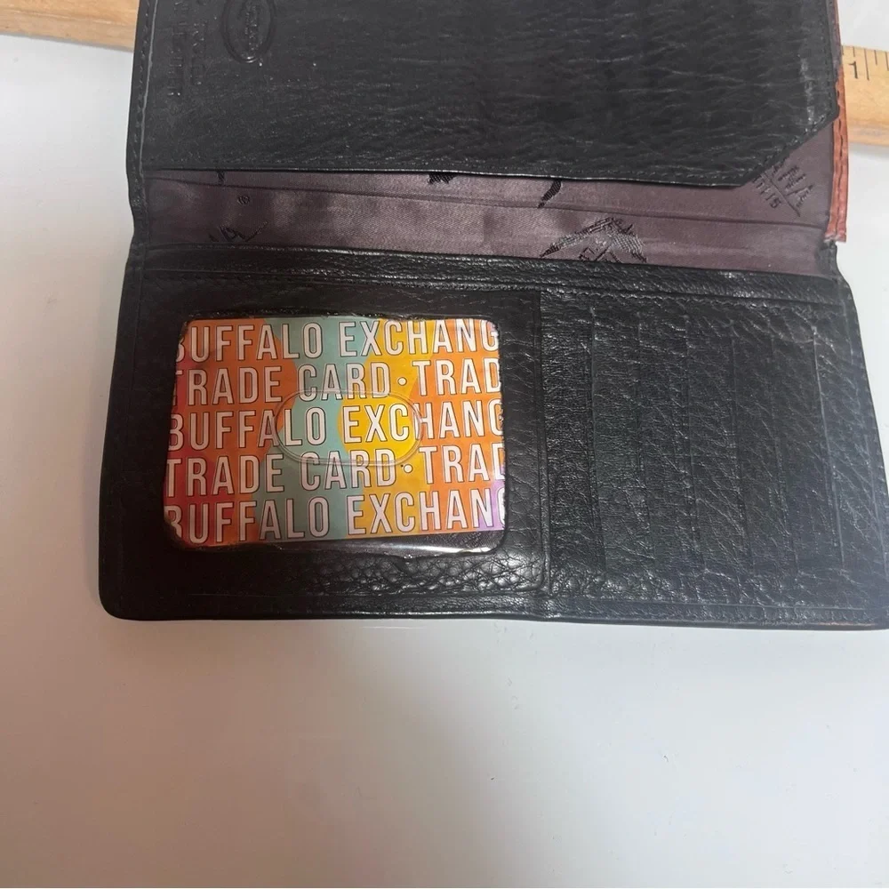 Buffalo Brand Traders Black & Brown Embossed Leather Wallet – Western Studded